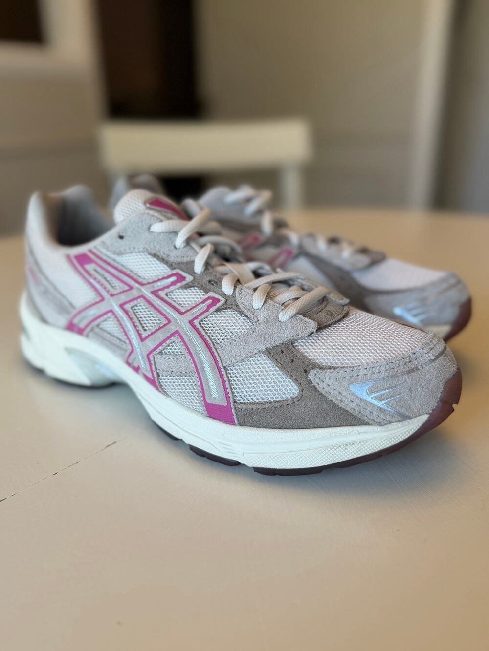 ASICS GEL-1130 Oatmeal Peyote Pink Running Shoes Women's Size 9